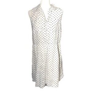 LOFT Linen Polka Dot Sleeveless Dress